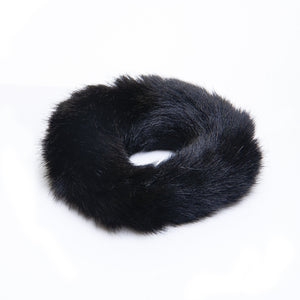 Black Fur Scrunchie