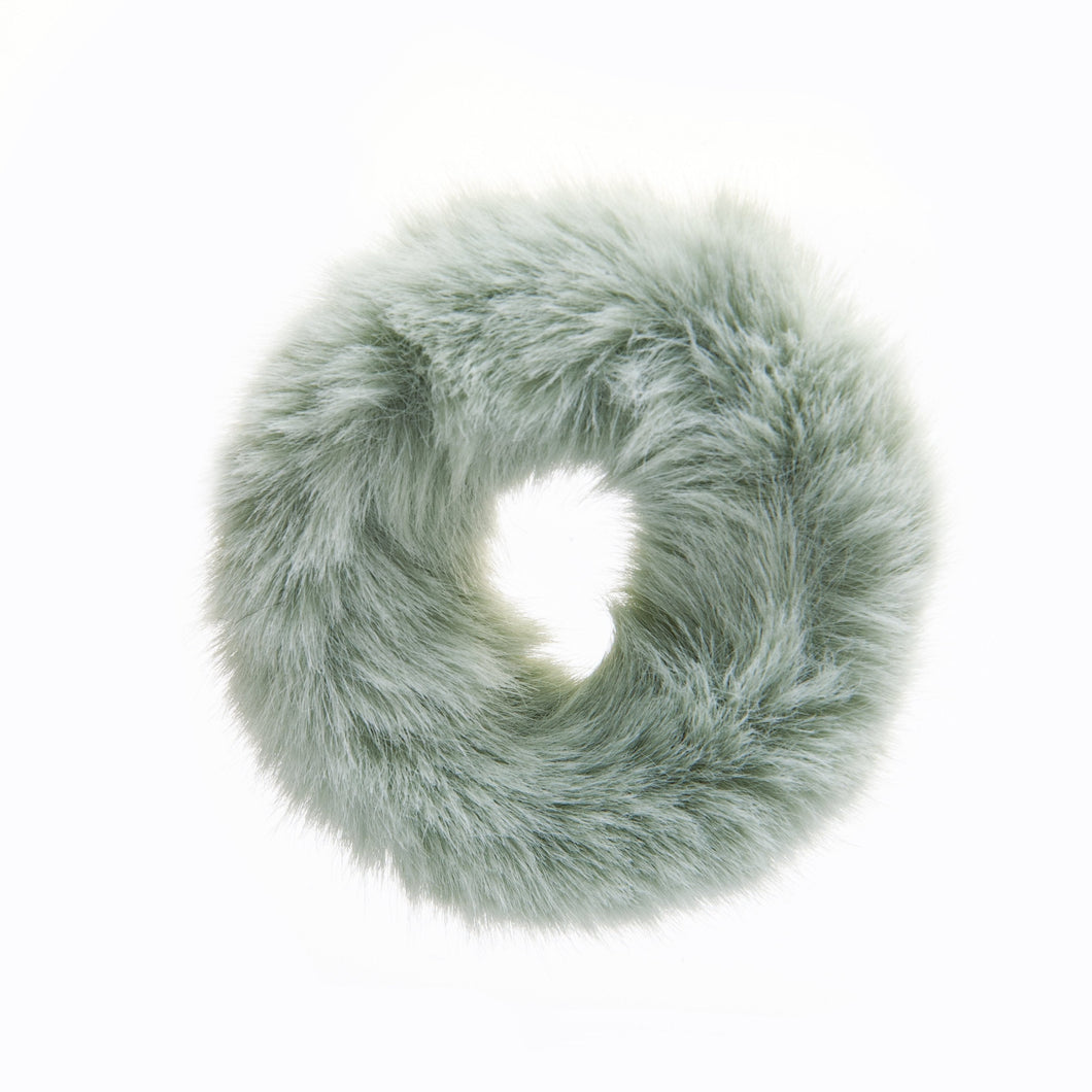 Green Fur Scrunchie - piqinita